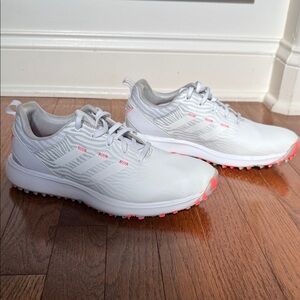 Adidas SZG SL White Pink Womens Waterproof Spikeless Golf Shoes GZ3912 Size 8.5